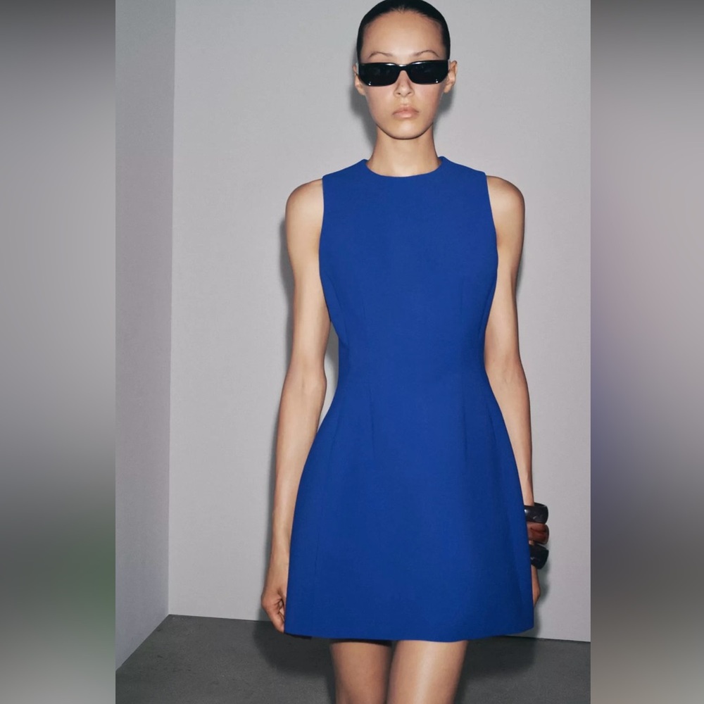 New ZARA Voluminous Sleeveless Short Dress